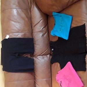 1 Bundle of 3 TANK TOPS  XL(18-20) PLUS 1 PAIR BIKE SHORTS SIZE LARGE!